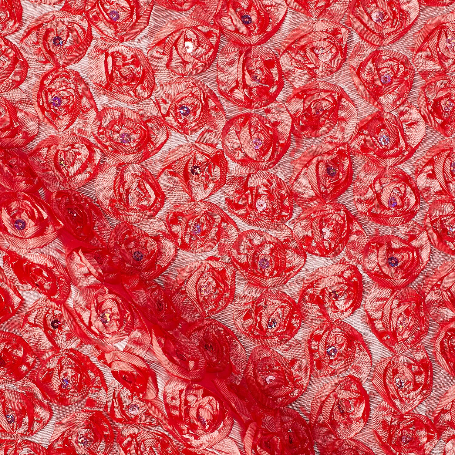 Sequins Rosette Fabric SV581796 Coral 1