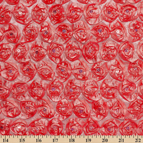 Sequins Rosette Fabric SV581796 Coral 3