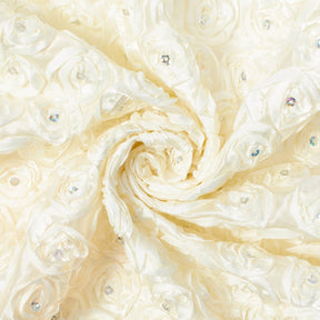 Sequins Rosette Fabric SV581798 Light Yellow 2