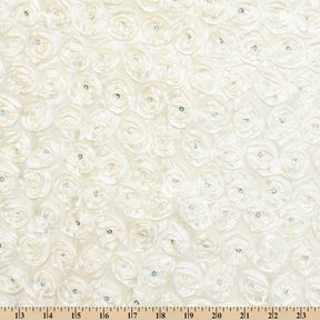 Sequins Rosette Fabric SV581798 Light Yellow 3
