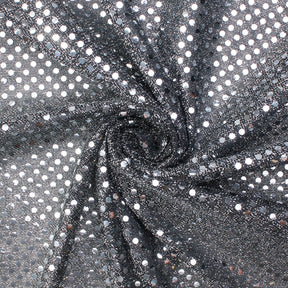 American Trans Knit Confetti Dot Sequins Fabric SV581656 Charcoal / Silver 1