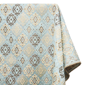 Fleury Cross Extra Wide Two Tone Metallic Damask Jacquard Fabric SV581135 Light Blue 1