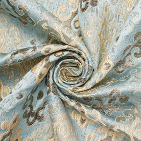 Fleury Cross Extra Wide Two Tone Metallic Damask Jacquard Fabric SV581135 Light Blue 2