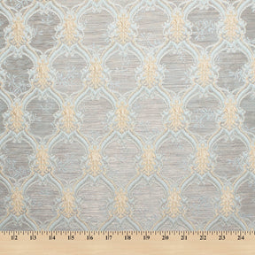 Trellis Geometric Extra Wide Two Tone Metallic Jacquard Fabric SV581132 Light Blue 4