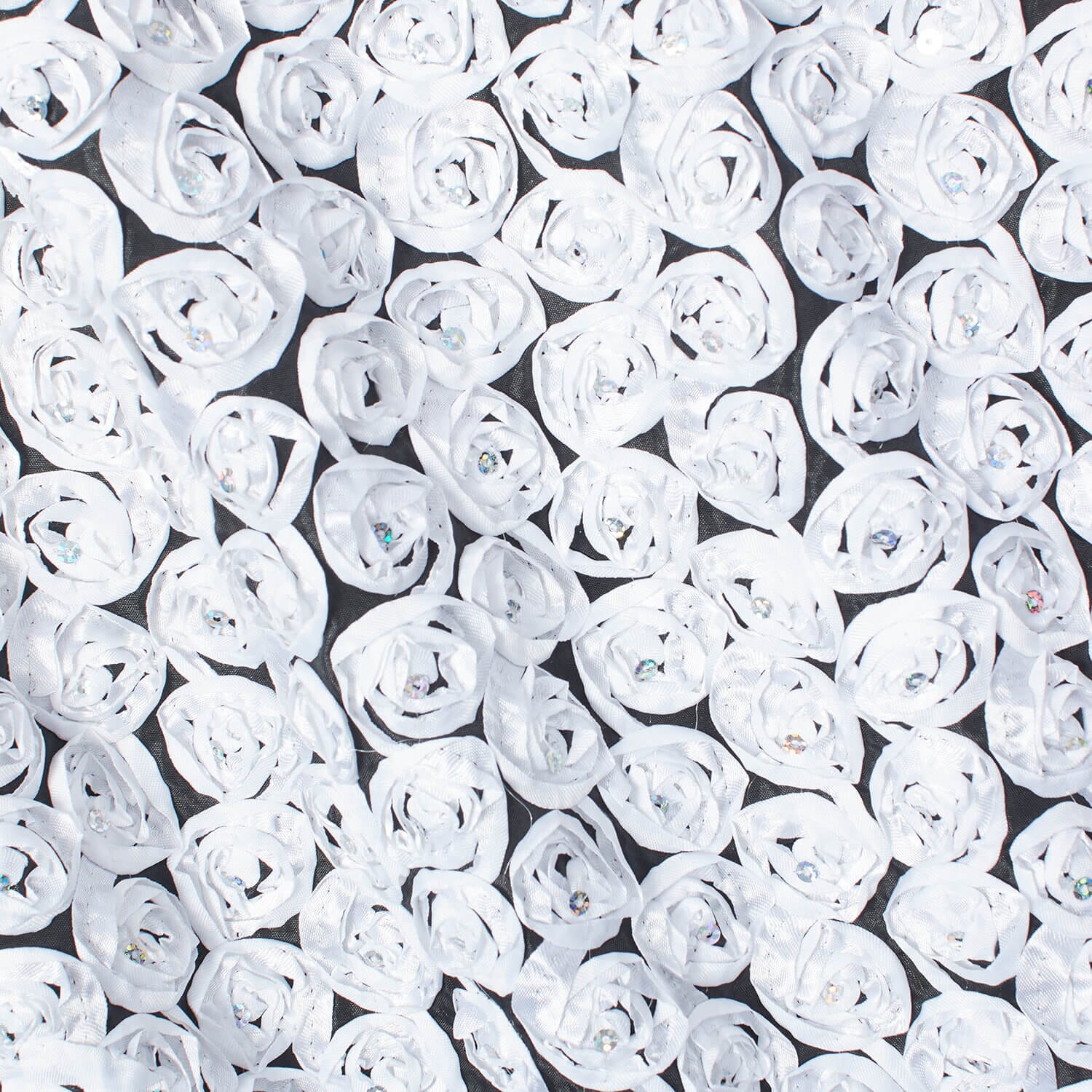 Sequins Rosette Fabric SV581797 Black / White 1