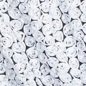 Sequins Rosette Fabric SV581797 Black / White 1