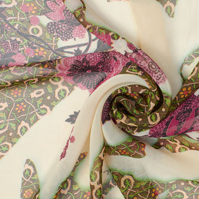 Abstract Printed Floral Vine On Chiffon Fabric SV581648 3