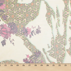 Abstract Printed Floral Vine On Chiffon Fabric SV581648 4