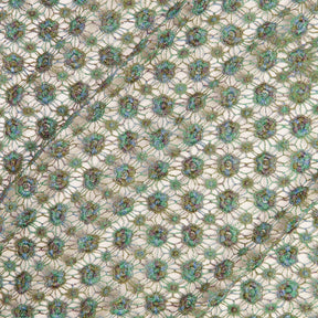 Multi Color Metallic Yarn Chemical Lace Fabric SV582136 Peacock 1