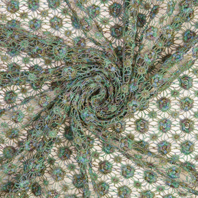 Multi Color Metallic Yarn Chemical Lace Fabric SV582136 Peacock 3