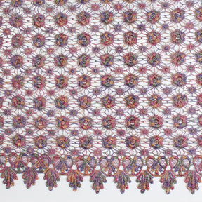 Multi Color Metallic Yarn Chemical Lace Fabric SV576095 Flamingo 2