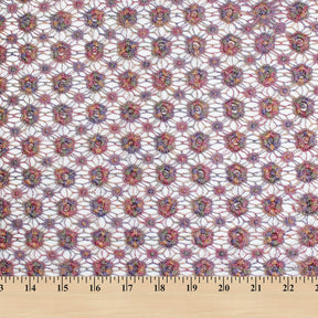 Multi Color Metallic Yarn Chemical Lace Fabric SV576095 Flamingo 4