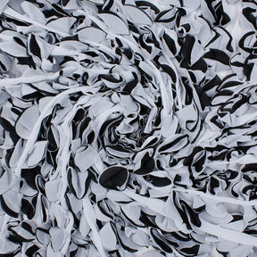 Ruffled Bulbs Embroidered On Chiffon Fabric SV576098 Black / White 2