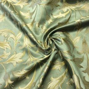 Extra Wide Bloom Upholstery Jacquard Fabric SV574791 Sage Green / Gold 2