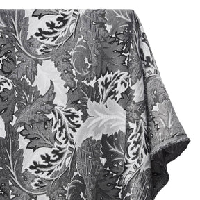 Leafy Extra Wide Metallic Upholstery Jacquard Fabric SV581158 Charcoal 1
