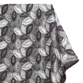 Autumn Leaf Extra Wide Metallic Upholstery Jacquard Fabric SV581155 Charcoal 1