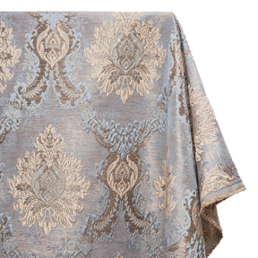 Grand Extra Wide Metallic Damask Upholstery Jacquard Fabric SV581119 Light Blue 1