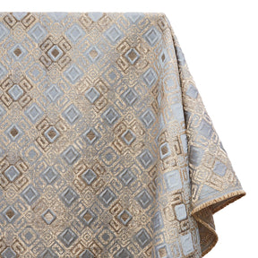 Geometric Square Extra Wide Metallic Upholstery Jacquard Fabric SV581123 Blue 1