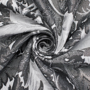 Leafy Extra Wide Metallic Upholstery Jacquard Fabric SV581158 Charcoal 2