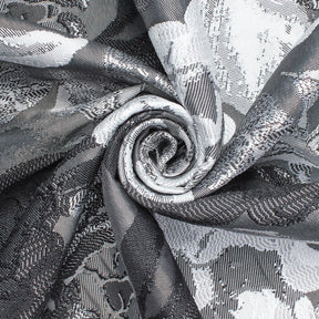 Garden Bloom Floral Extra Wide Metallic Upholstery Jacquard Fabric SV581152 Charcoal 2