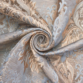 Grand Extra Wide Metallic Damask Upholstery Jacquard Fabric SV581119 Light Blue 2