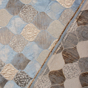 Ornamental Extra Wide Metallic Upholstery Jacquard Fabric SV581126 Light Blue 3