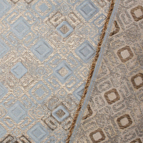 Geometric Square Extra Wide Metallic Upholstery Jacquard Fabric SV581123 Blue 3