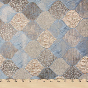 Ornamental Extra Wide Metallic Upholstery Jacquard Fabric SV581126 Light Blue 4