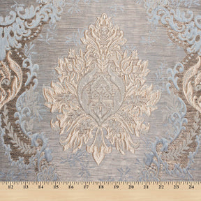 Grand Extra Wide Metallic Damask Upholstery Jacquard Fabric SV581119 Light Blue 4