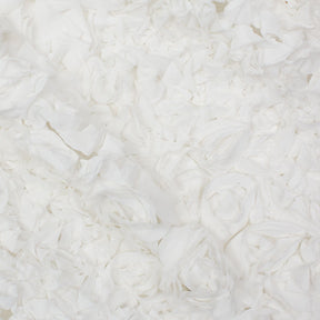 Ruffle Daisy Rosette On Mesh Fabric SV581058 White 1