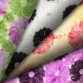 Two Color Floral Ribbon Lace With Sequins Fabric Group