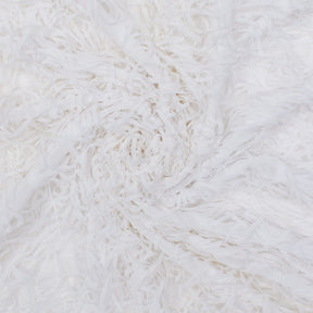 Black Fringe Trim Layers On Poly Chiffon Fabric SV581052 White 2