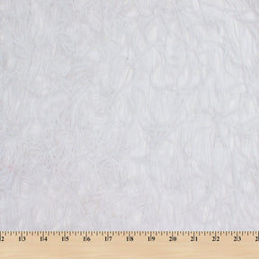Black Fringe Trim Layers On Poly Chiffon Fabric SV581052 White 3