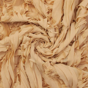 Striped Ruffle Chiffon Embroidery Fabric SV581252 Gold 2