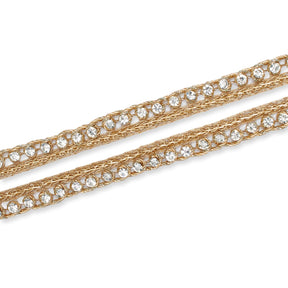 1 Centimeter Opulent Rhinestones On Metallic Braided Corded Trim SV581915 Champagne A1