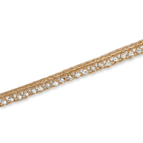 1 Centimeter Opulent Rhinestones On Metallic Braided Corded Trim SV581915 Champagne A2