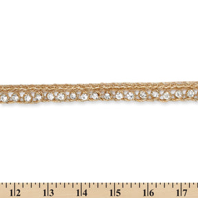 1 Centimeter Opulent Rhinestones On Metallic Braided Corded Trim SV581915 Champagne A9