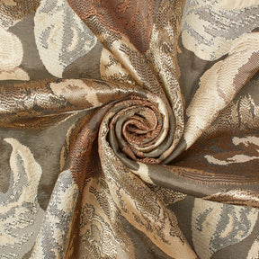Garden Bloom Floral Extra Wide Metallic Upholstery Jacquard Fabric SV581153 Beige 2