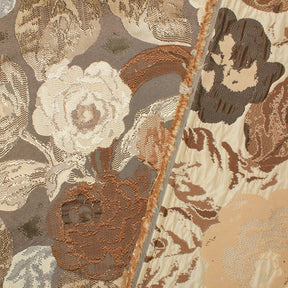 Garden Bloom Floral Extra Wide Metallic Upholstery Jacquard Fabric SV581153 Beige 3