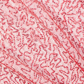 Scattered Micro Sequins On Chemical Mesh Fabric SV576608 Red 1