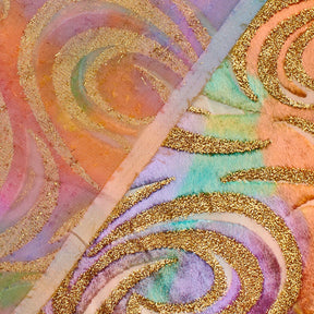 Geometric Metallic Velvet Burnout On Mesh Fabric SV580741 Tropical Morning A5