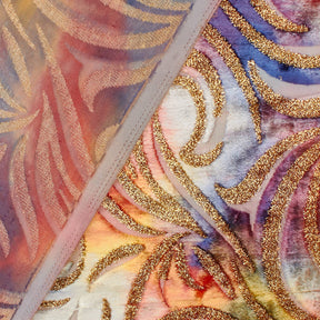 Geometric Metallic Velvet Burnout On Mesh Fabric SV580742 Sahara Twilight A5