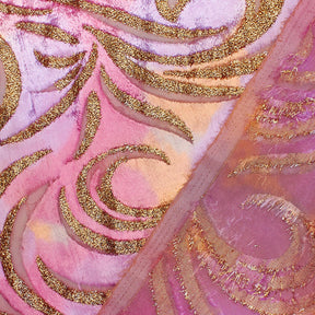 Geometric Metallic Velvet Burnout On Mesh Fabric SV580744 Lavender Sunset A5