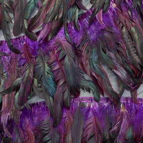 Chicken Feather Trim Layers Fabric SV576003 Purple 1