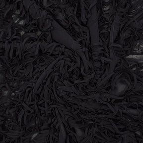 Black Fringe Trim Layers On Poly Chiffon Fabric SV580993 Black 2