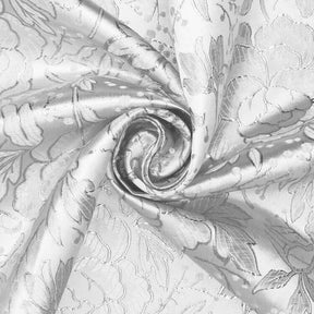 Daisy Metallic Brocade Fabric SV581568 White / Silver 2
