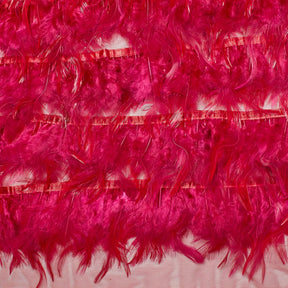 Chicken Feather Trim Layers Fabric SV576005 Fuchsia 2