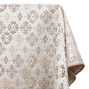 Fleury Cross Extra Wide Two Tone Metallic Damask Jacquard Fabric SV581136 Champagne 1