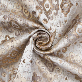 Fleury Cross Extra Wide Two Tone Metallic Damask Jacquard Fabric SV581136 Champagne 2