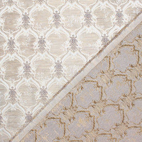 Trellis Geometric Extra Wide Two Tone Metallic Jacquard Fabric SV581133 Champagne 3